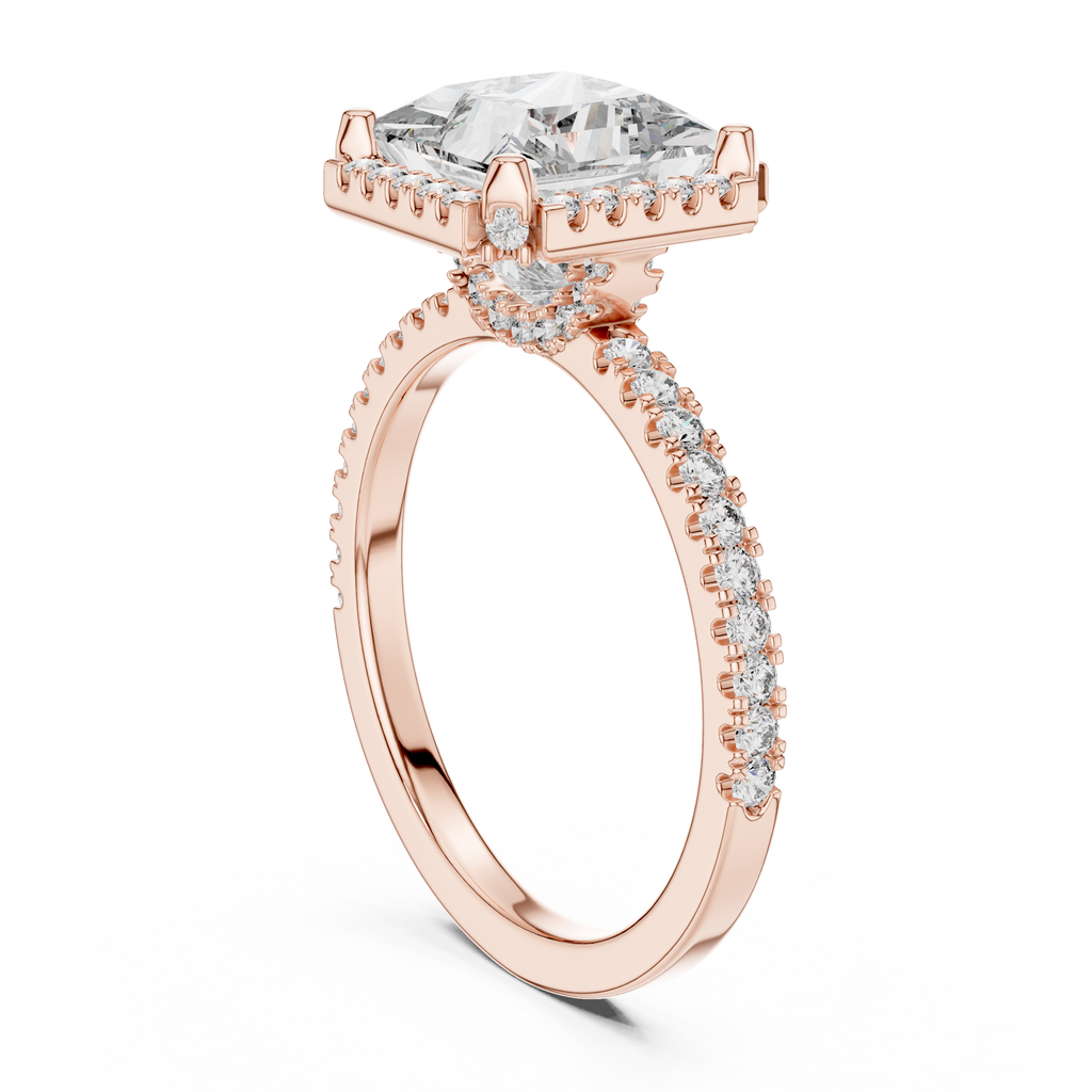Princess Cut Lab Grown Diamond Halo Ring