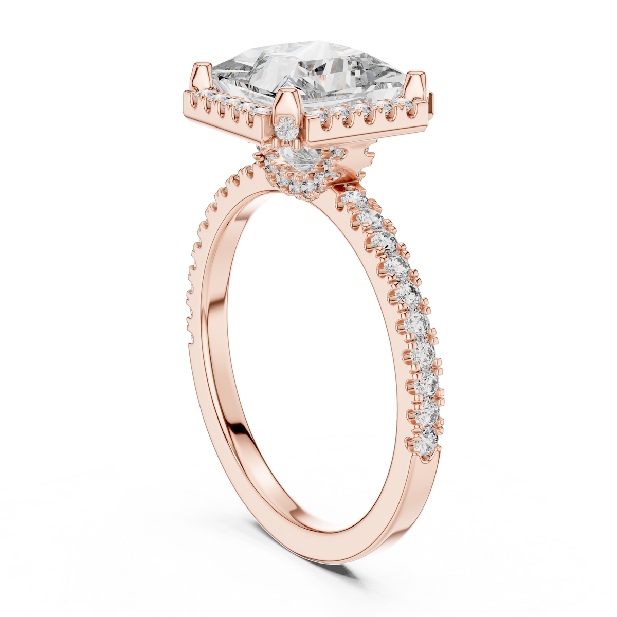 Princess Cut Lab Grown Diamond Halo Ring