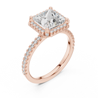 Princess Cut Lab Grown Diamond Halo Ring