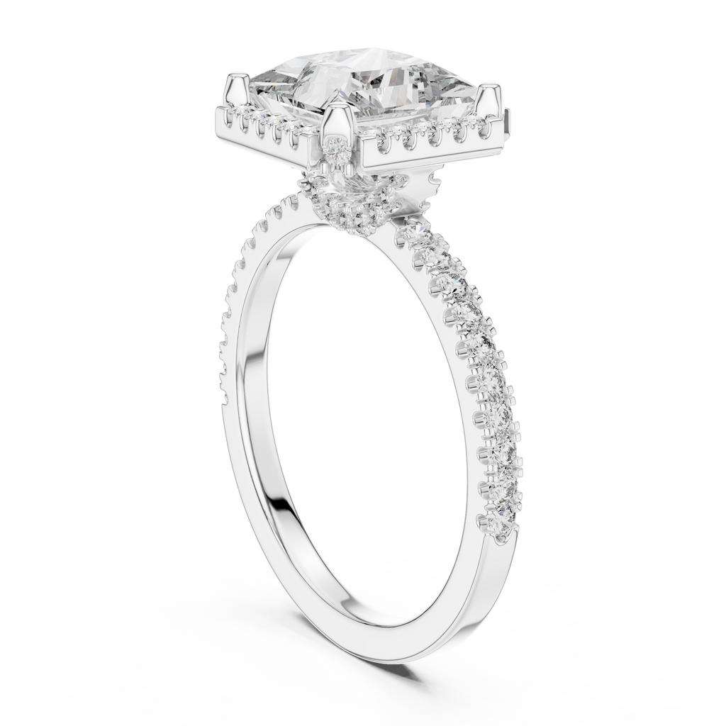 Princess Cut Lab Grown Diamond Halo Ring