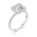Princess Cut Lab Grown Diamond Halo Ring