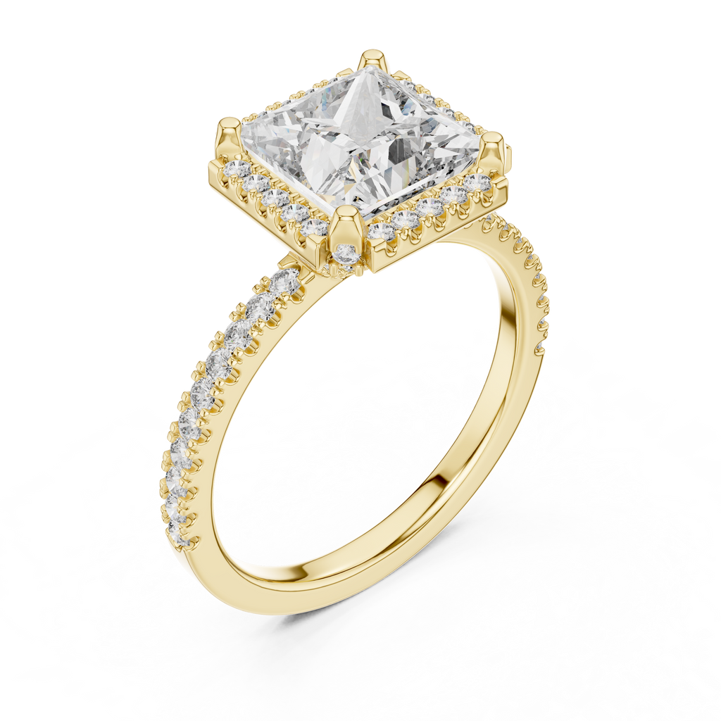 Princess Cut Lab Grown Diamond Halo Ring