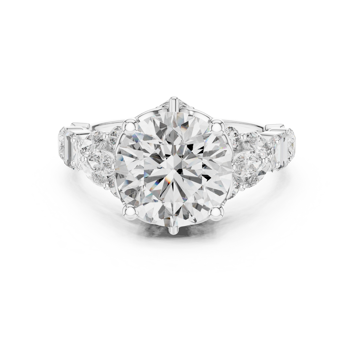 Brilliant Crest Round Lab Grown Diamond Three-Stone Ring