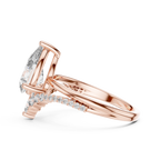 Pear Cut Lab Grown Diamond Floral Halo Engagement Ring