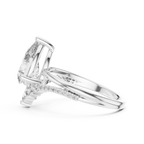 Pear Cut Lab Grown Diamond Floral Halo Engagement Ring