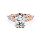Oval Halo Lab Grown Diamond Floral Engagement Ring