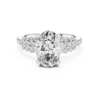 Oval Halo Lab Grown Diamond Floral Engagement Ring