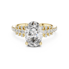 Oval Halo Lab Grown Diamond Floral Engagement Ring