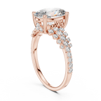 Oval Halo Lab Grown Diamond Floral Engagement Ring
