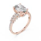 Oval Halo Lab Grown Diamond Floral Engagement Ring