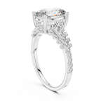 Oval Halo Lab Grown Diamond Floral Engagement Ring