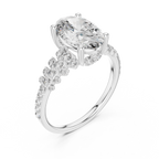 Oval Halo Lab Grown Diamond Floral Engagement Ring