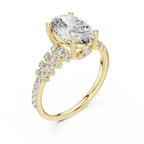 Oval Halo Lab Grown Diamond Floral Engagement Ring