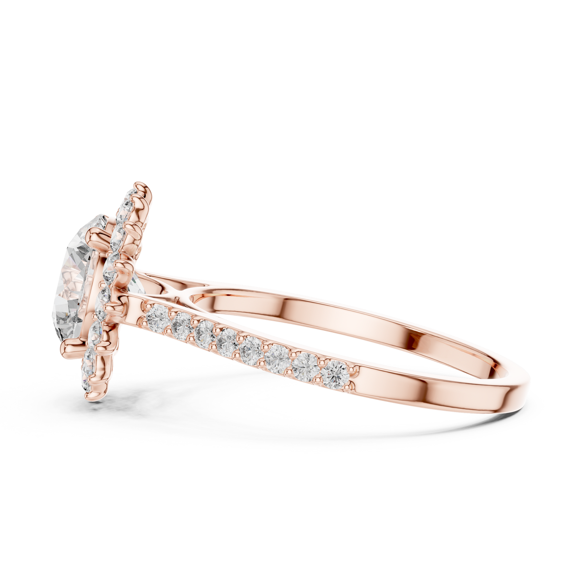 Floral Radiance Round Lab Grown Diamond Halo Ring