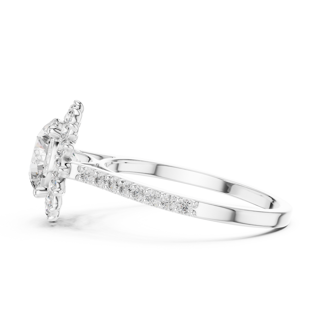 Floral Radiance Round Lab Grown Diamond Halo Ring