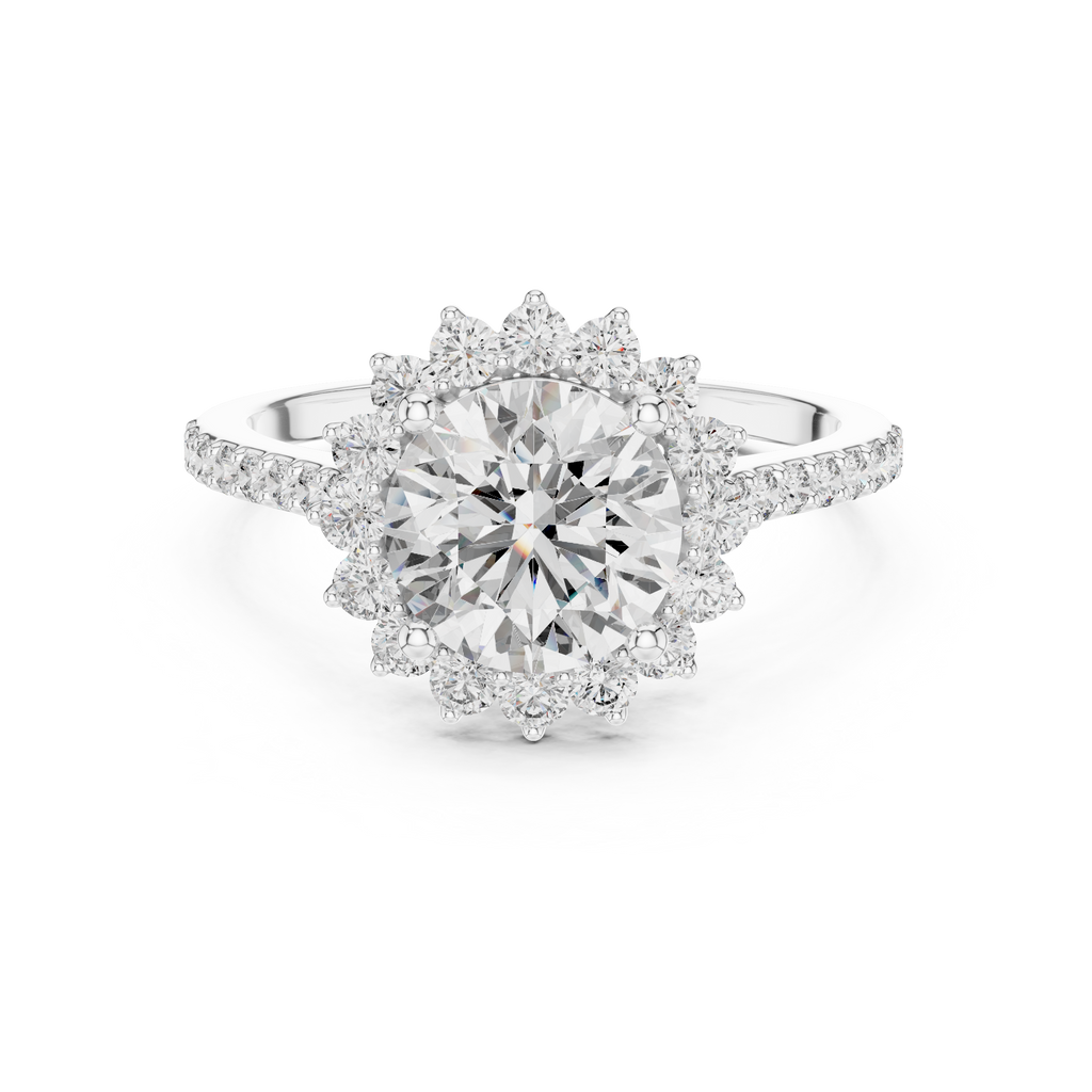 Floral Radiance Round Lab Grown Diamond Halo Ring