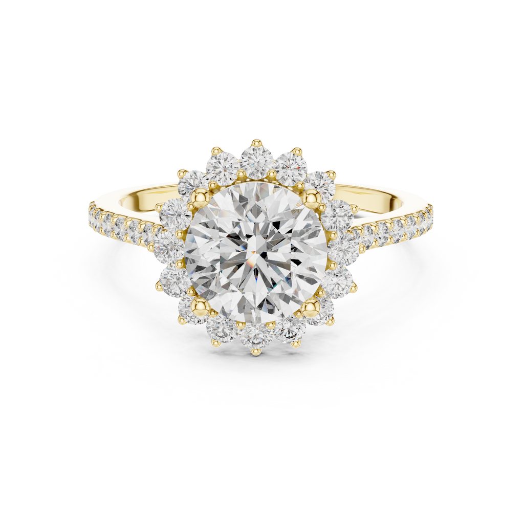 Floral Radiance Round Lab Grown Diamond Halo Ring
