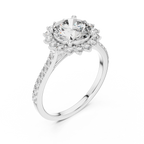 Floral Radiance Round Lab Grown Diamond Halo Ring