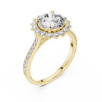 Floral Radiance Round Lab Grown Diamond Halo Ring