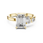 Emerald Poise Lab Grown Diamond Three-Stone Engagement Ring
