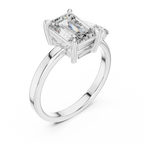 Emerald Poise Lab Grown Diamond Three-Stone Engagement Ring