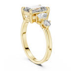 Emerald Poise Lab Grown Diamond Three-Stone Engagement Ring