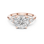 Radiant Trio Round Lab Grown Diamond Engagement Ring.