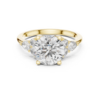Radiant Trio Round Lab Grown Diamond Engagement Ring.