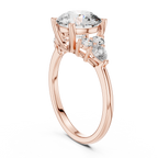 Radiant Trio Round Lab Grown Diamond Engagement Ring.