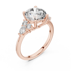 Radiant Trio Round Lab Grown Diamond Engagement Ring.