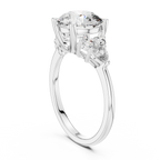 Radiant Trio Round Lab Grown Diamond Engagement Ring.