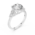 Radiant Trio Round Lab Grown Diamond Engagement Ring.