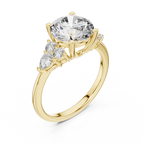 Radiant Trio Round Lab Grown Diamond Engagement Ring.