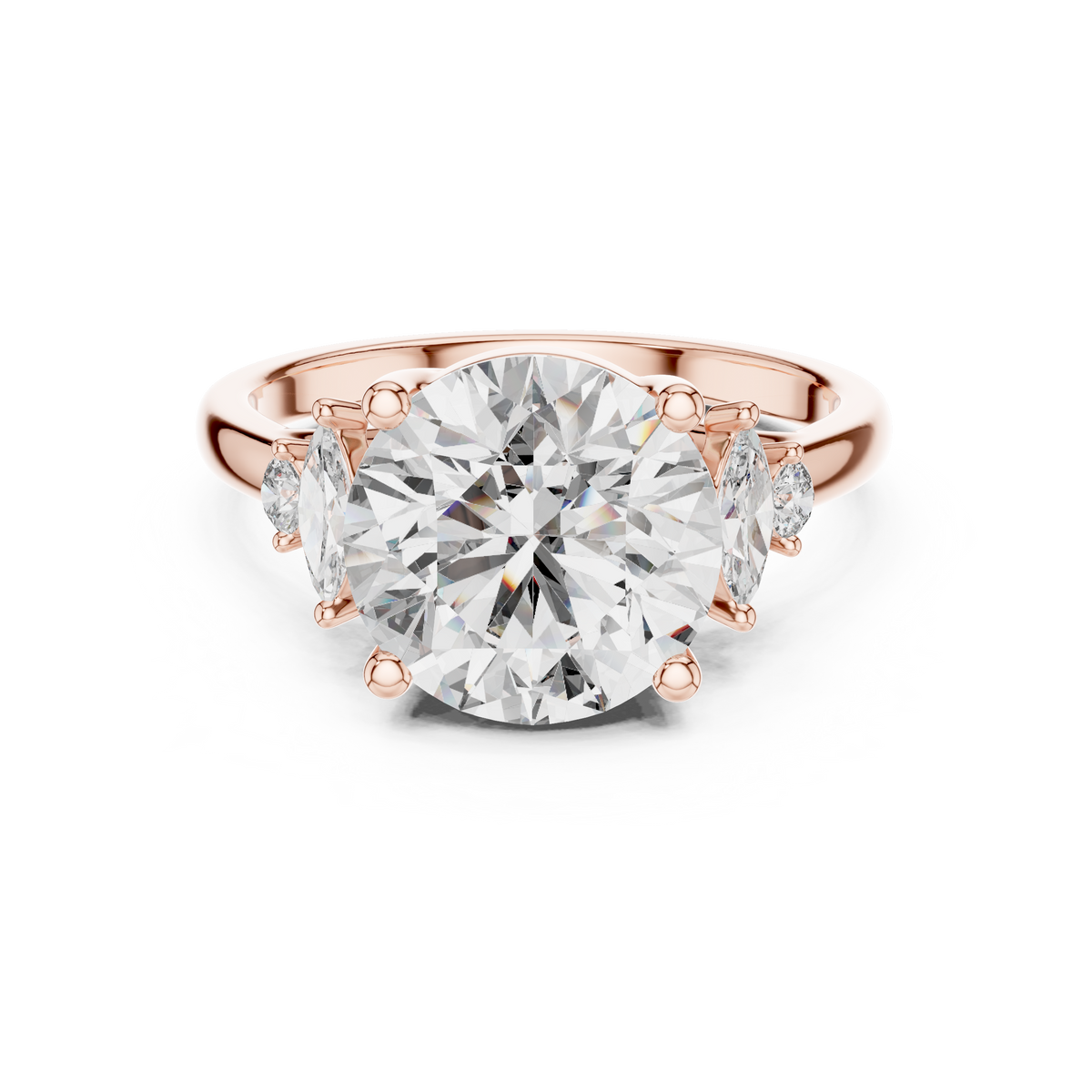 Elara Three-Stone Lab Grown Diamond Ring.