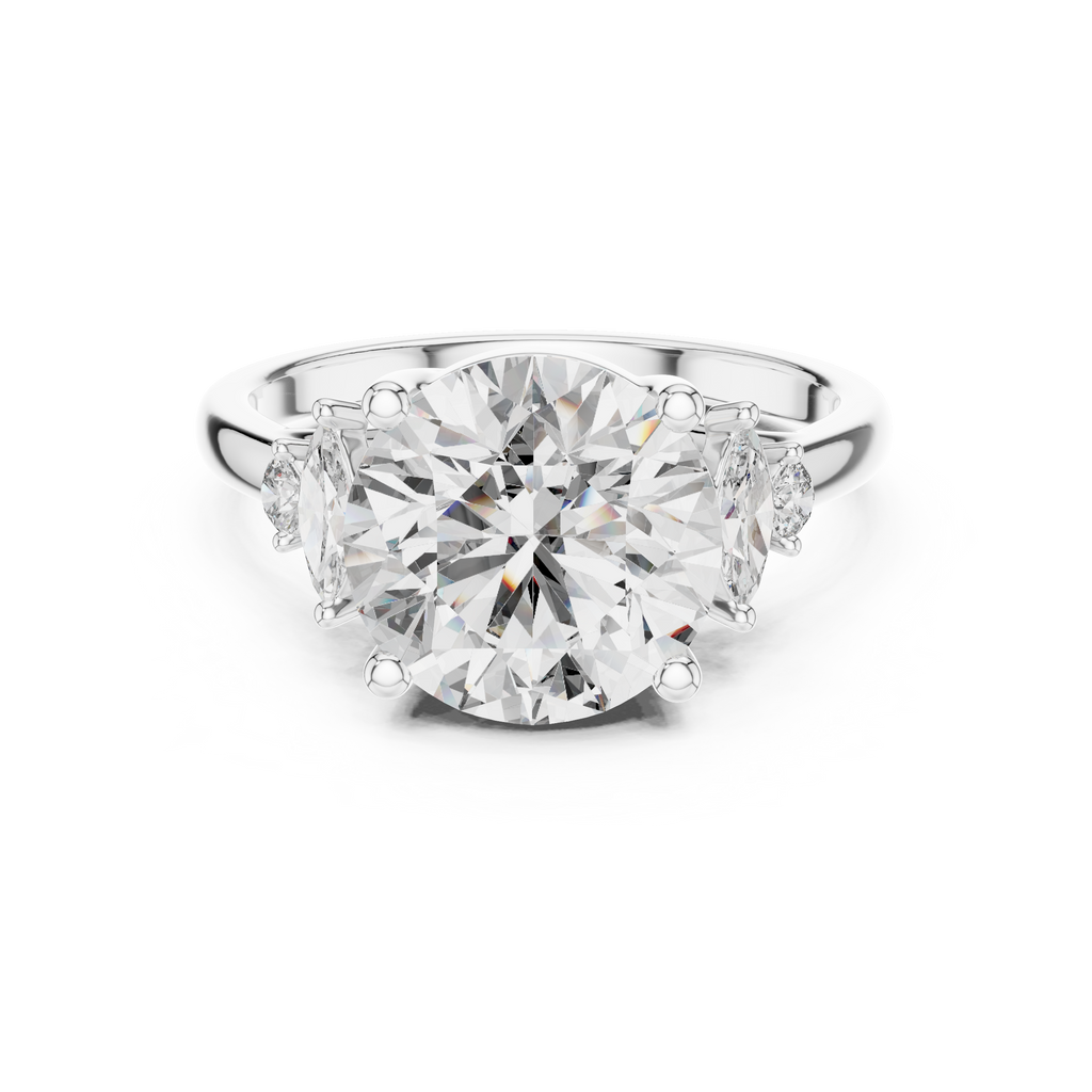 Elara Three-Stone Lab Grown Diamond Ring.