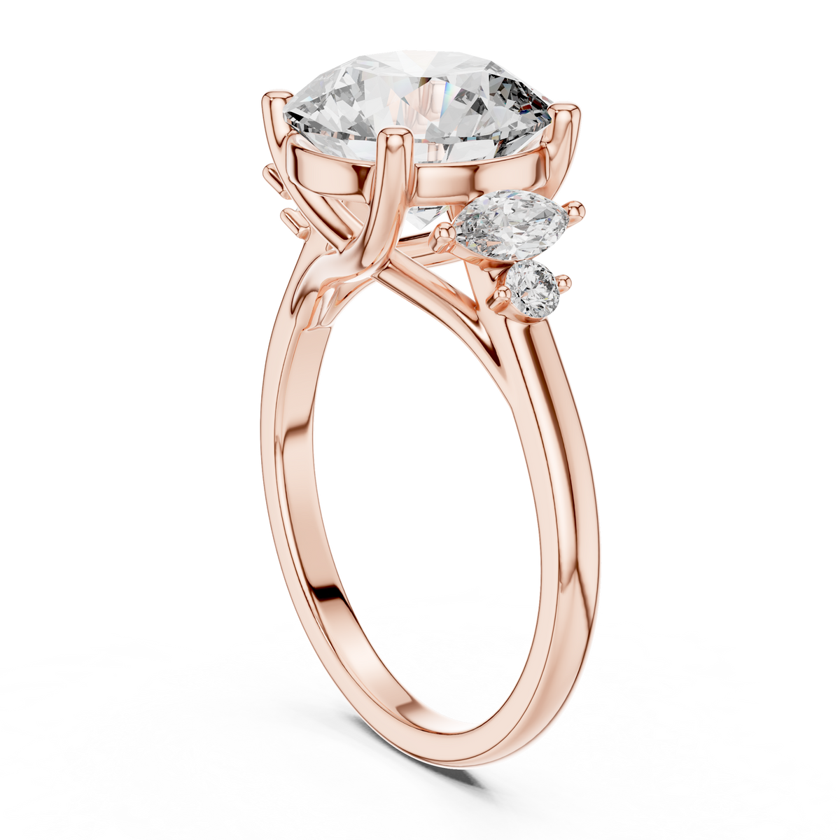 Elara Three-Stone Lab Grown Diamond Ring.