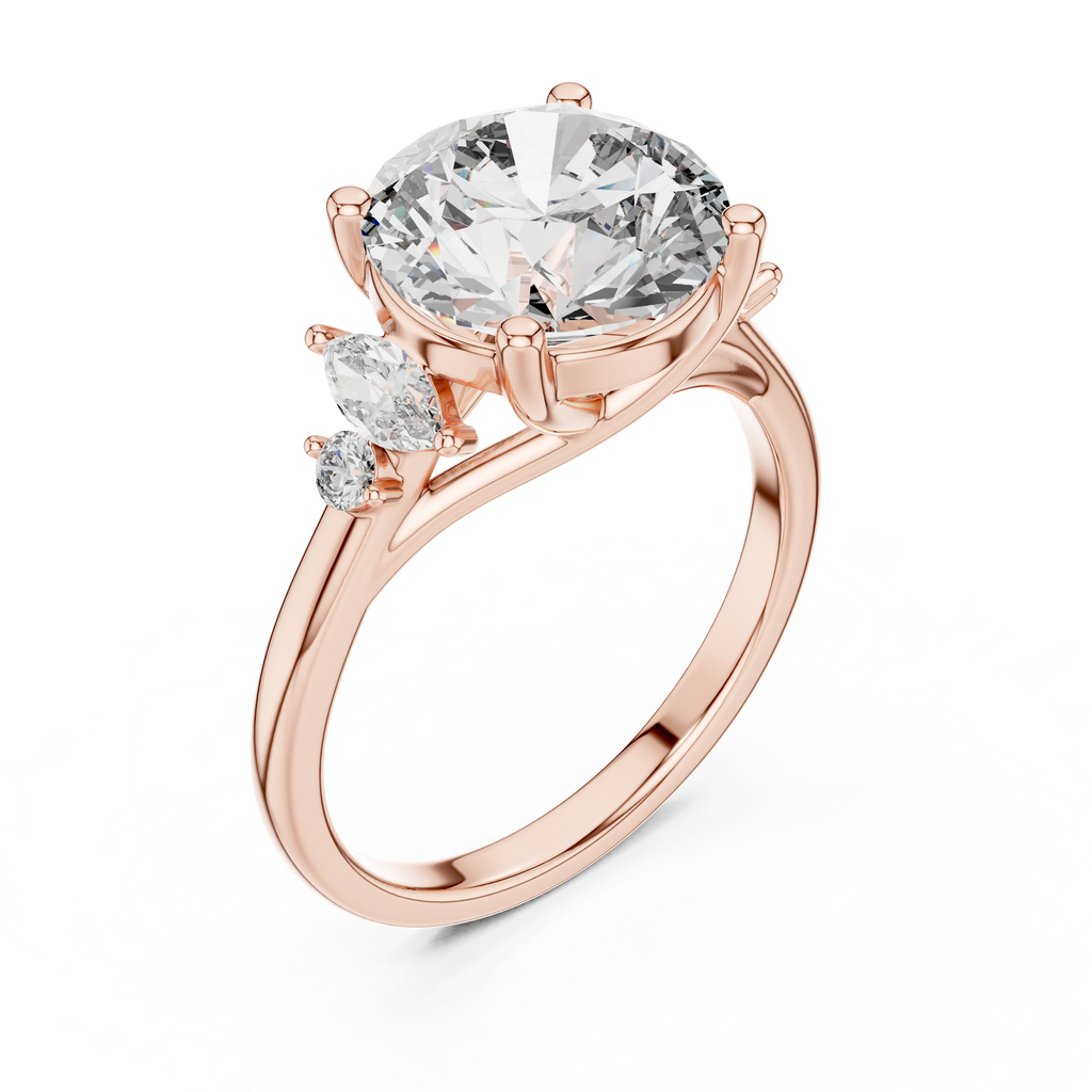 Elara Three-Stone Lab Grown Diamond Ring.