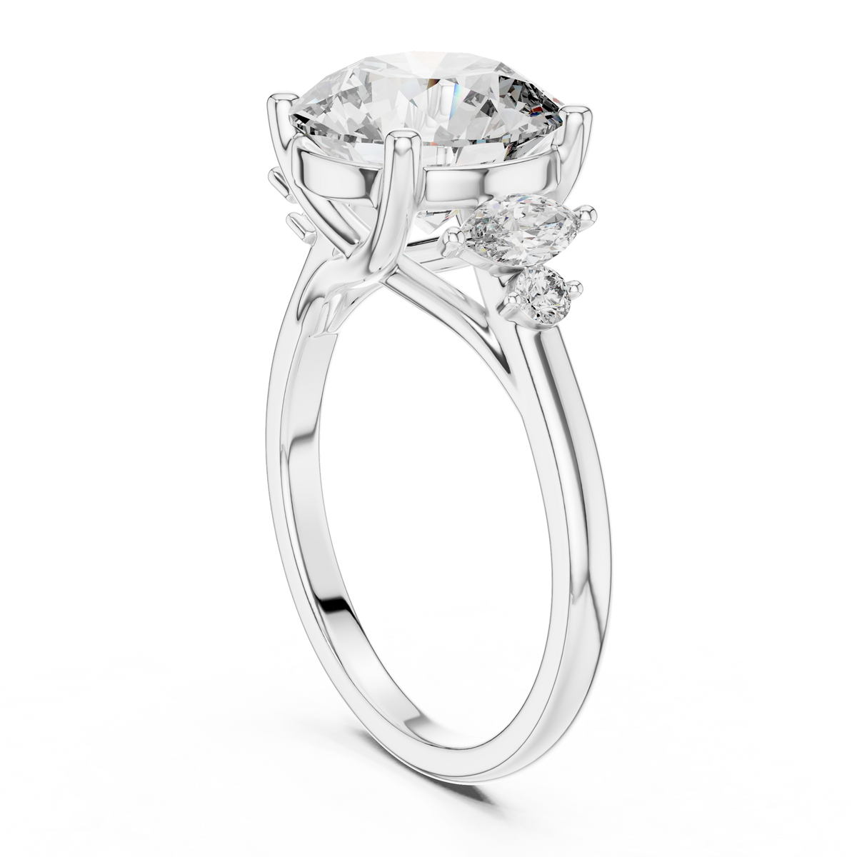 Elara Three-Stone Lab Grown Diamond Ring.