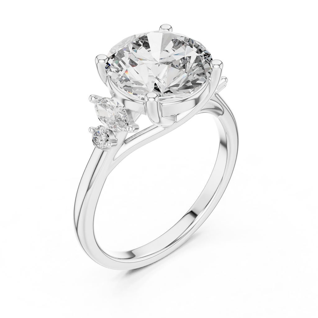 Elara Three-Stone Lab Grown Diamond Ring.