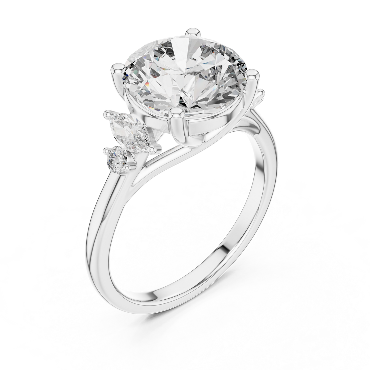 Elara Three-Stone Lab Grown Diamond Ring.