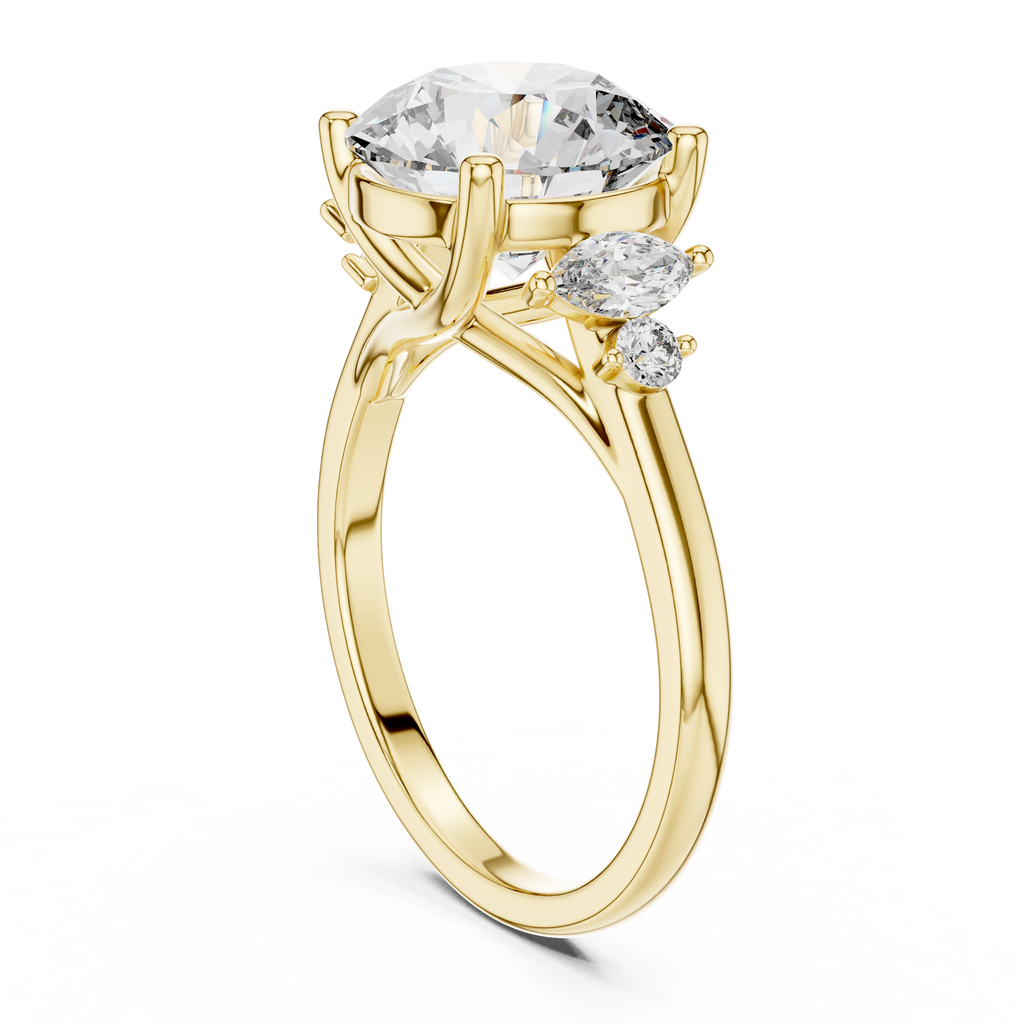Elara Three-Stone Lab Grown Diamond Ring.