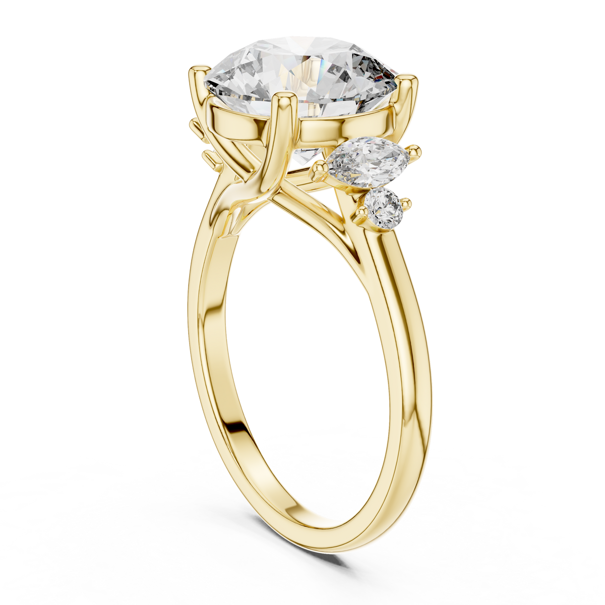 Elara Three-Stone Lab Grown Diamond Ring.