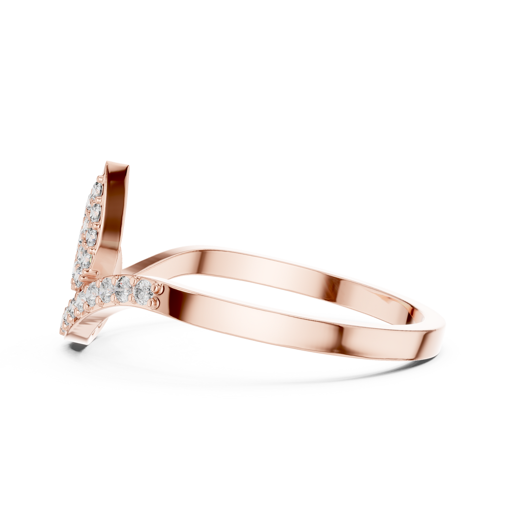 Valerisse Sculpted Wave Lab Grown Diamond Statement Ring.