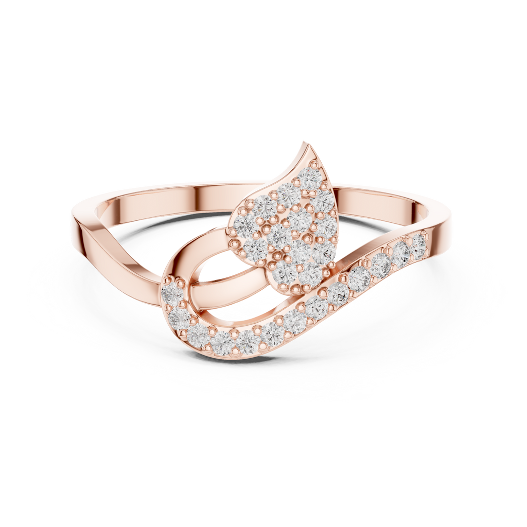 Valerisse Sculpted Wave Lab Grown Diamond Statement Ring.