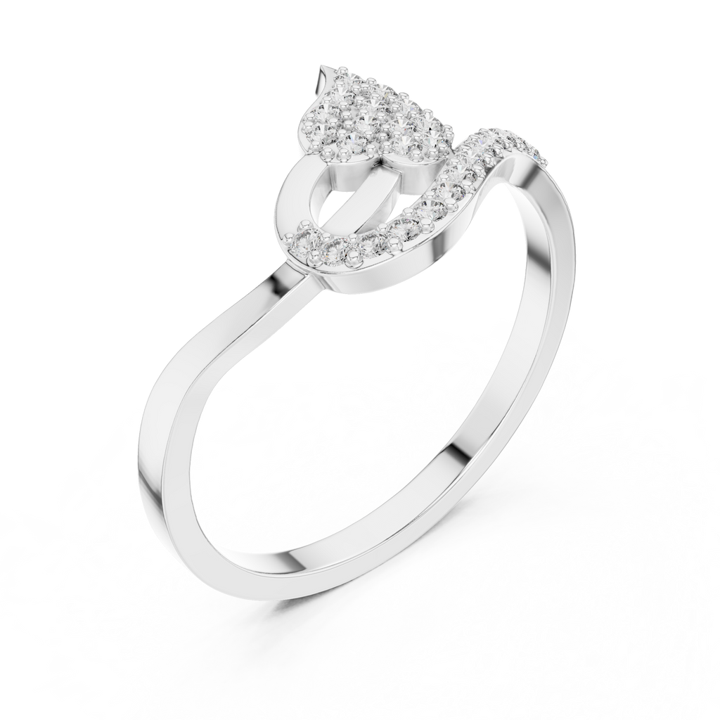Valerisse Sculpted Wave Lab Grown Diamond Statement Ring.