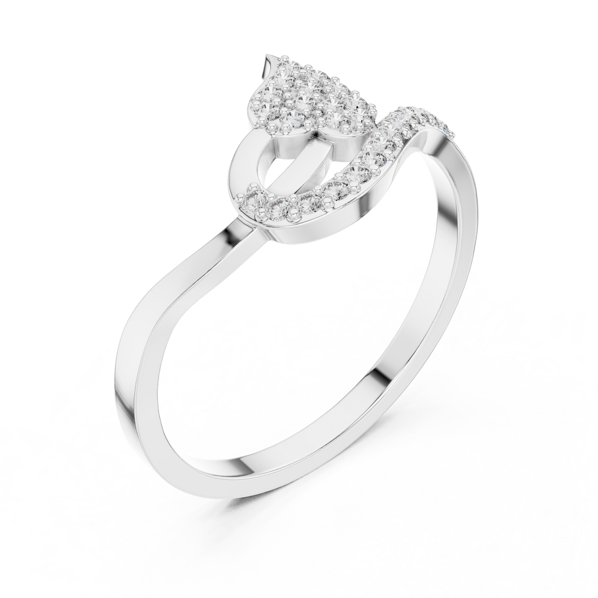 Valerisse Sculpted Wave Lab Grown Diamond Statement Ring.