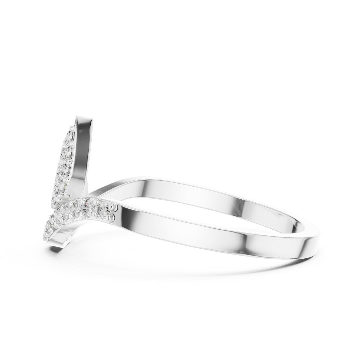 Valerisse Sculpted Wave Lab Grown Diamond Statement Ring.
