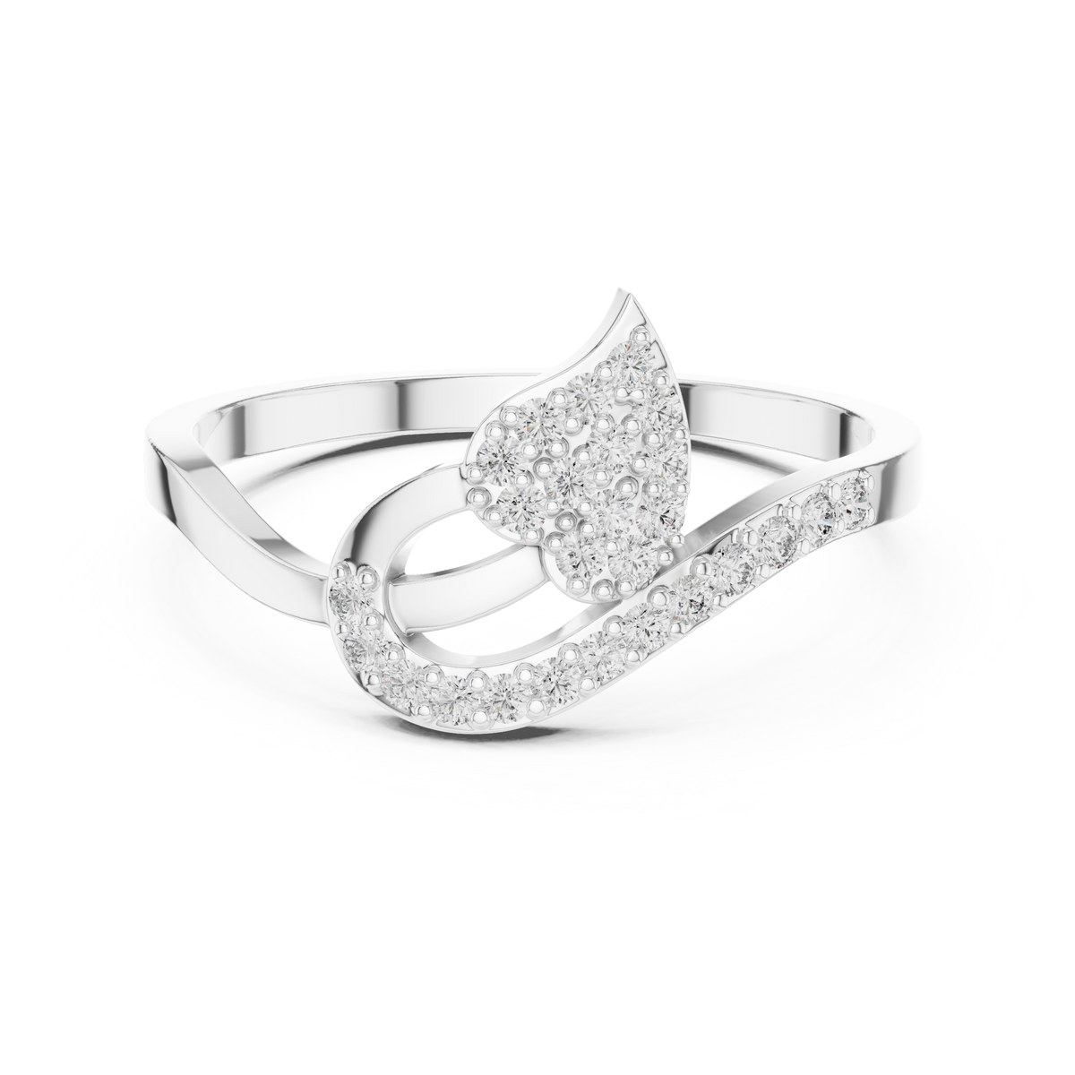 Valerisse Sculpted Wave Lab Grown Diamond Statement Ring.