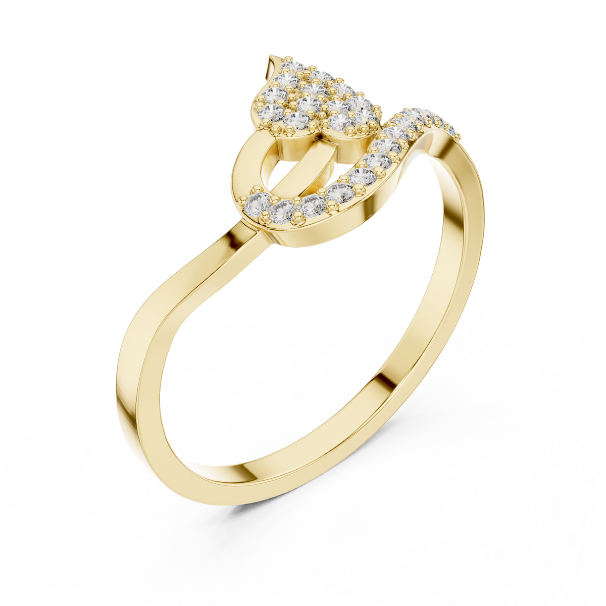 Valerisse Sculpted Wave Lab Grown Diamond Statement Ring.