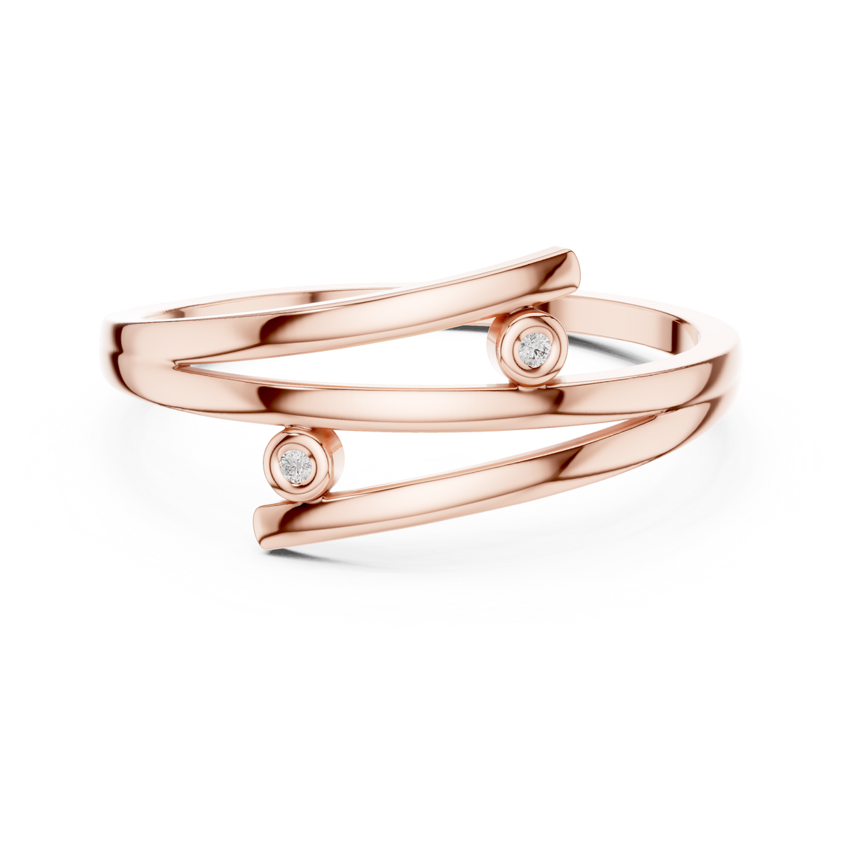 Sorellia Double Crossover Lab Grown Diamond Ring
